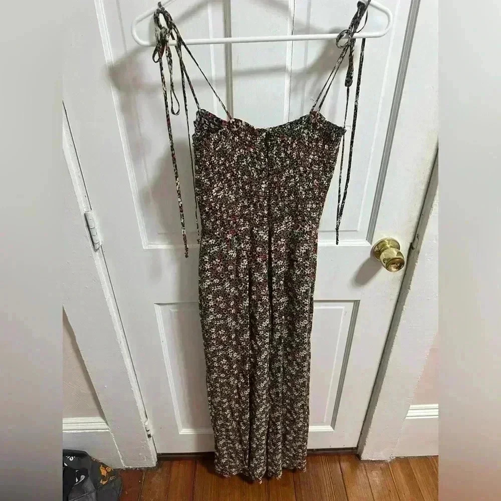 Reformation Floral Jumpsuit - Black and White